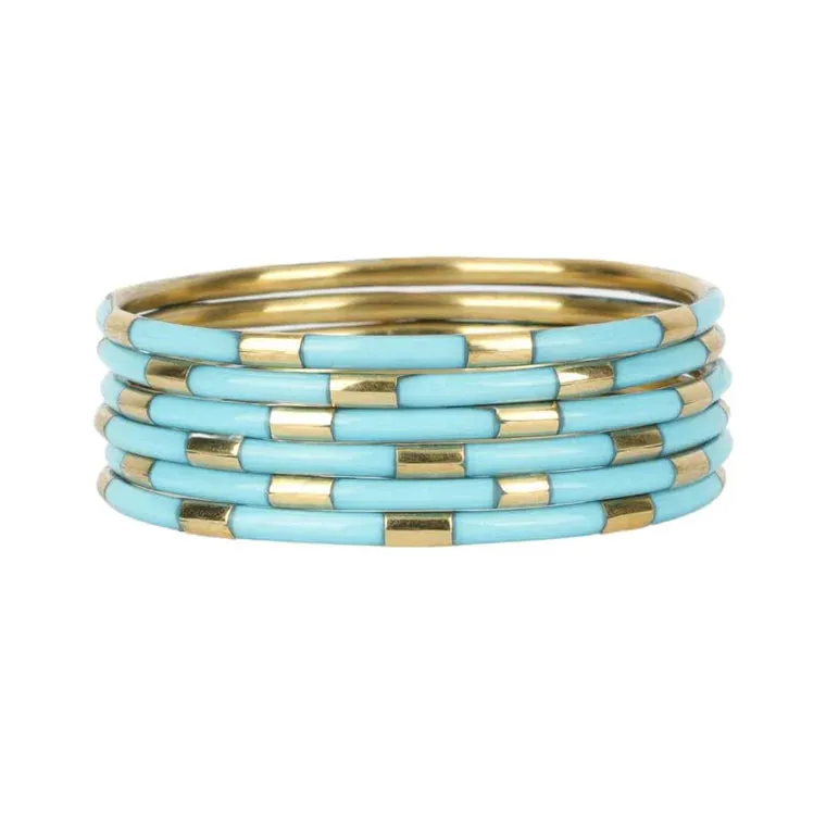 Veda Bangles - Set of 6 - Turquoise