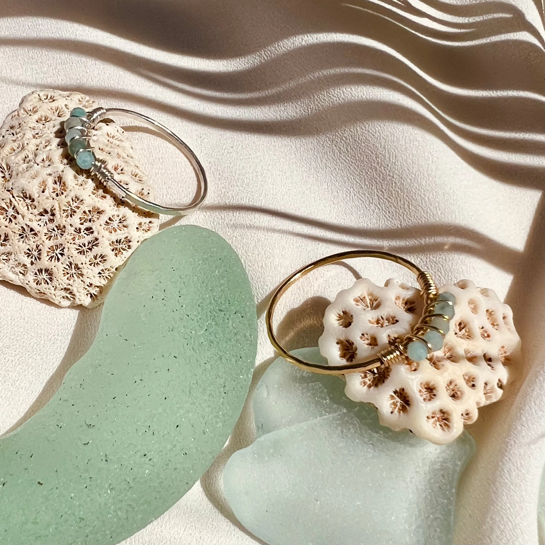 VERRE DE MER RING- AMAZONITE