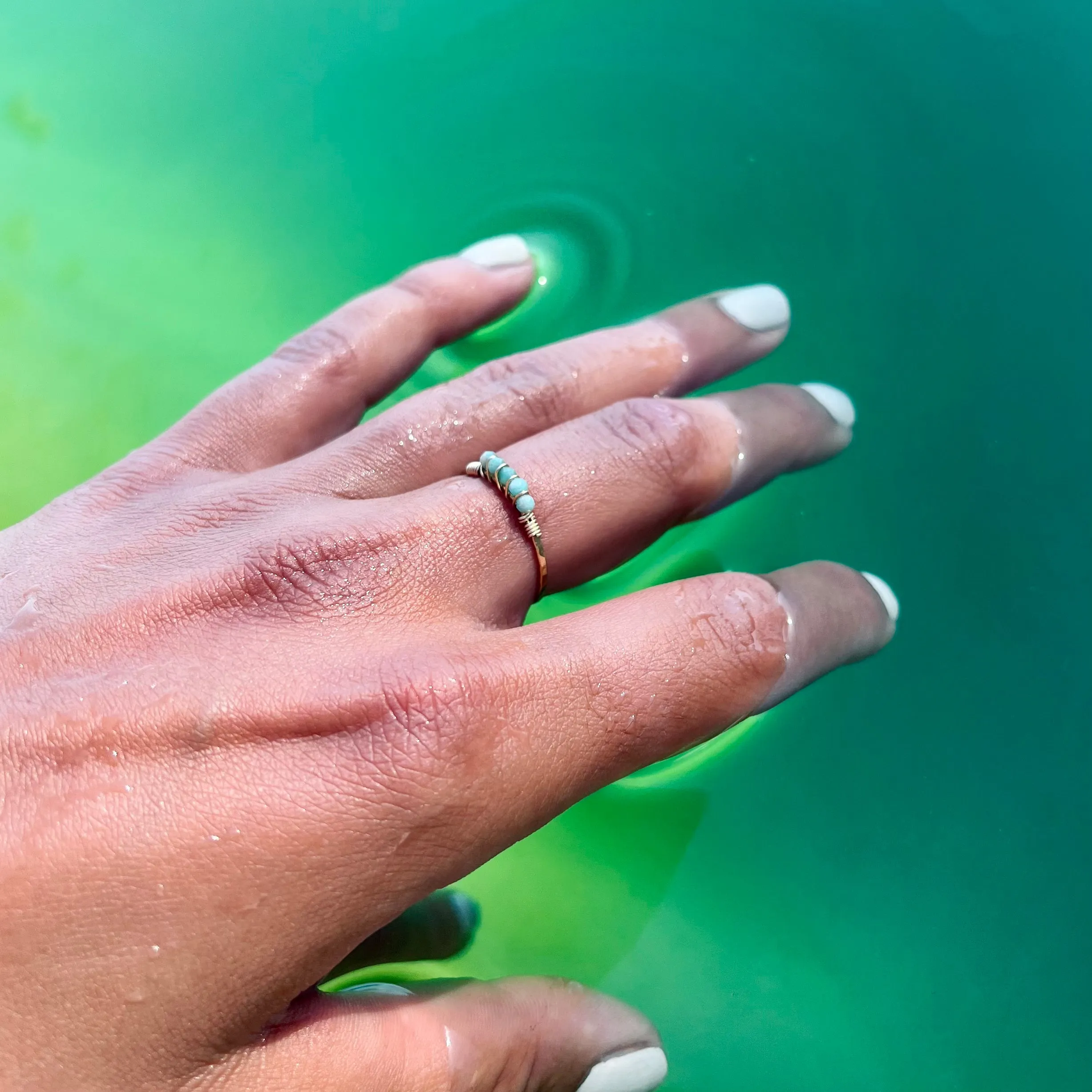 VERRE DE MER RING- AMAZONITE