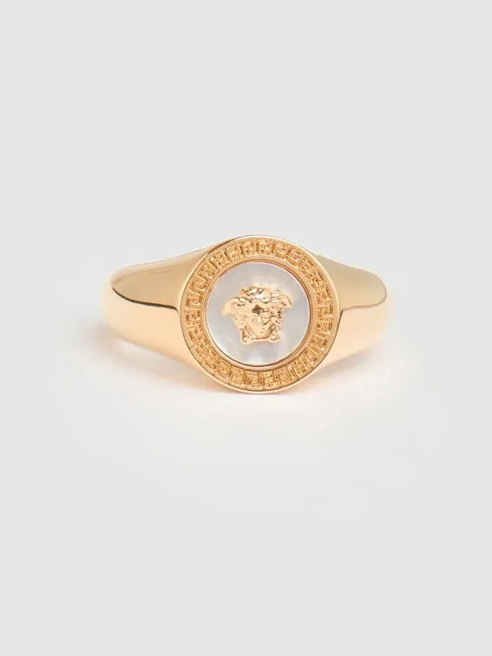 Versace   Medusa mother of pearl ring 