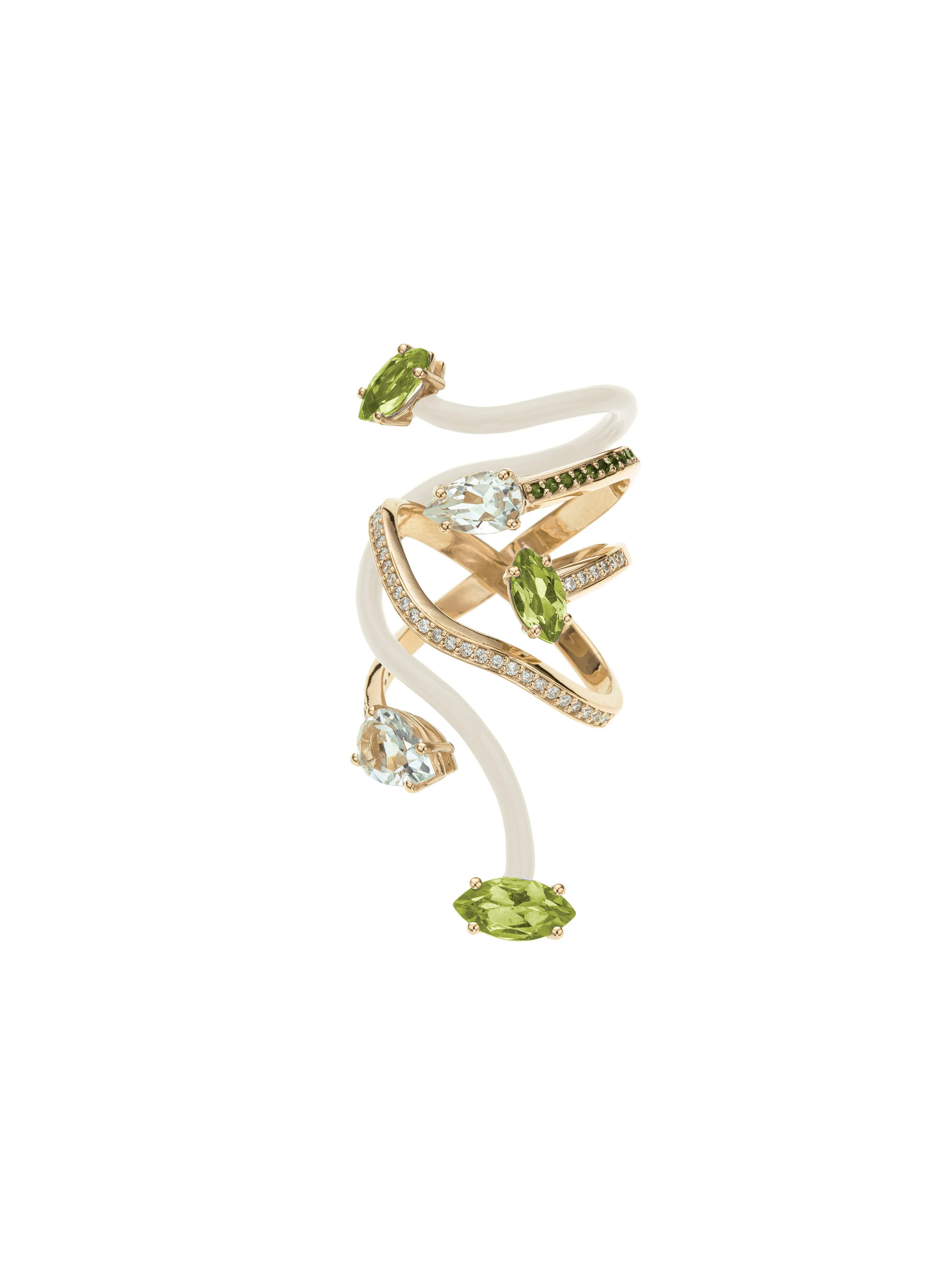 VINE WRAPPED COCKTAIL RING ~ IN PANNA