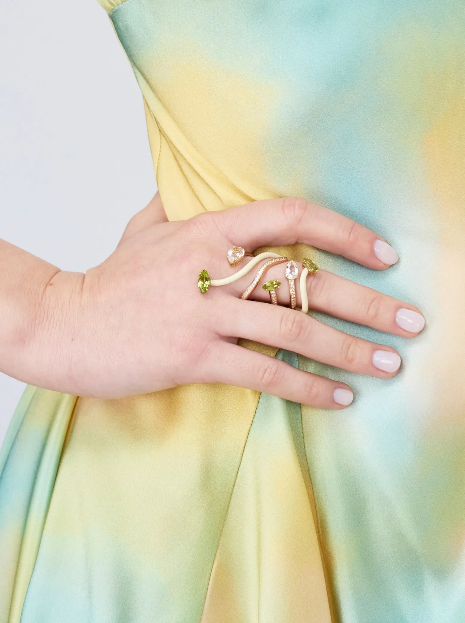 VINE WRAPPED COCKTAIL RING ~ IN PANNA