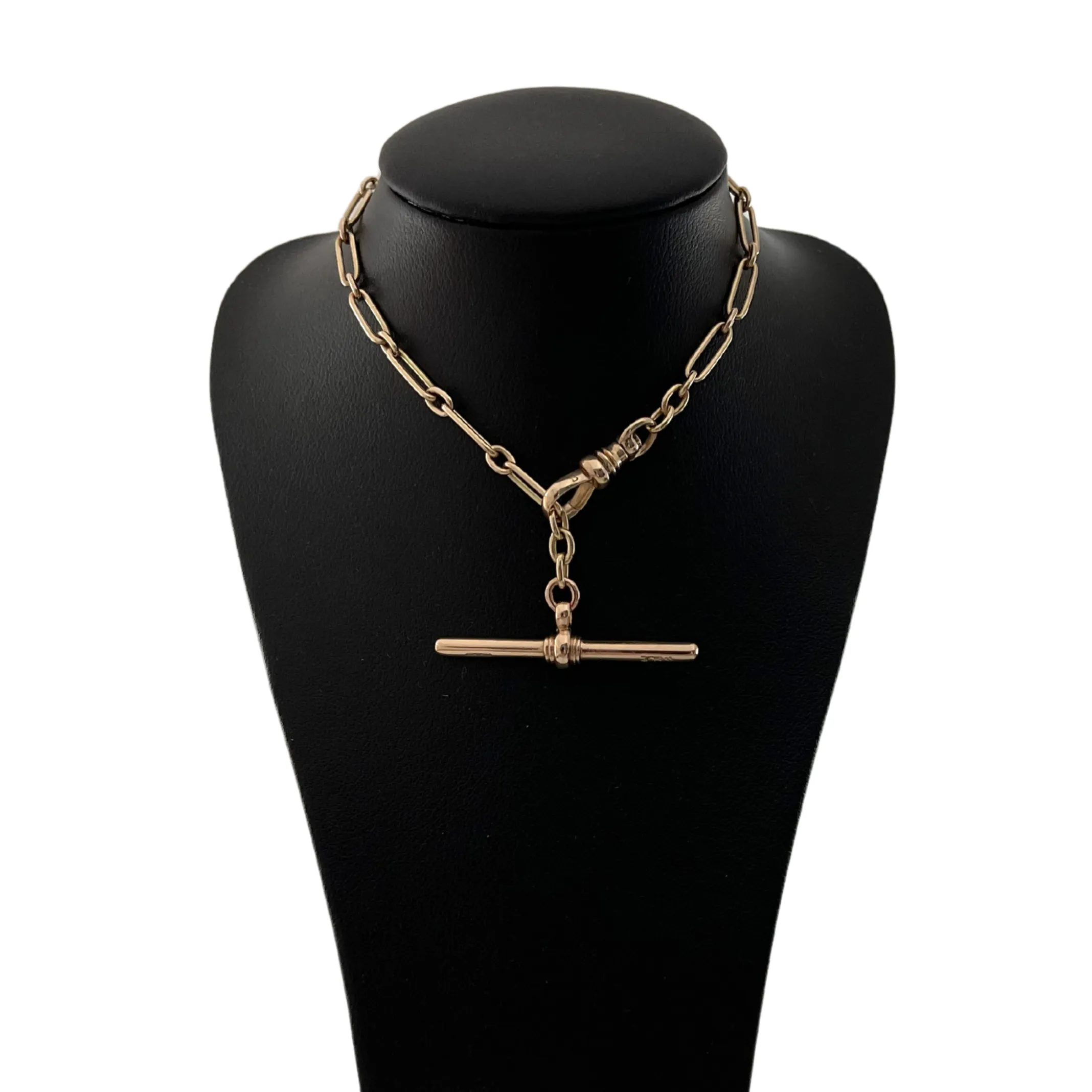 Vintage 9k Rose Gold Pocket Watch Albert Chain