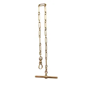 Vintage 9k Rose Gold Pocket Watch Albert Chain