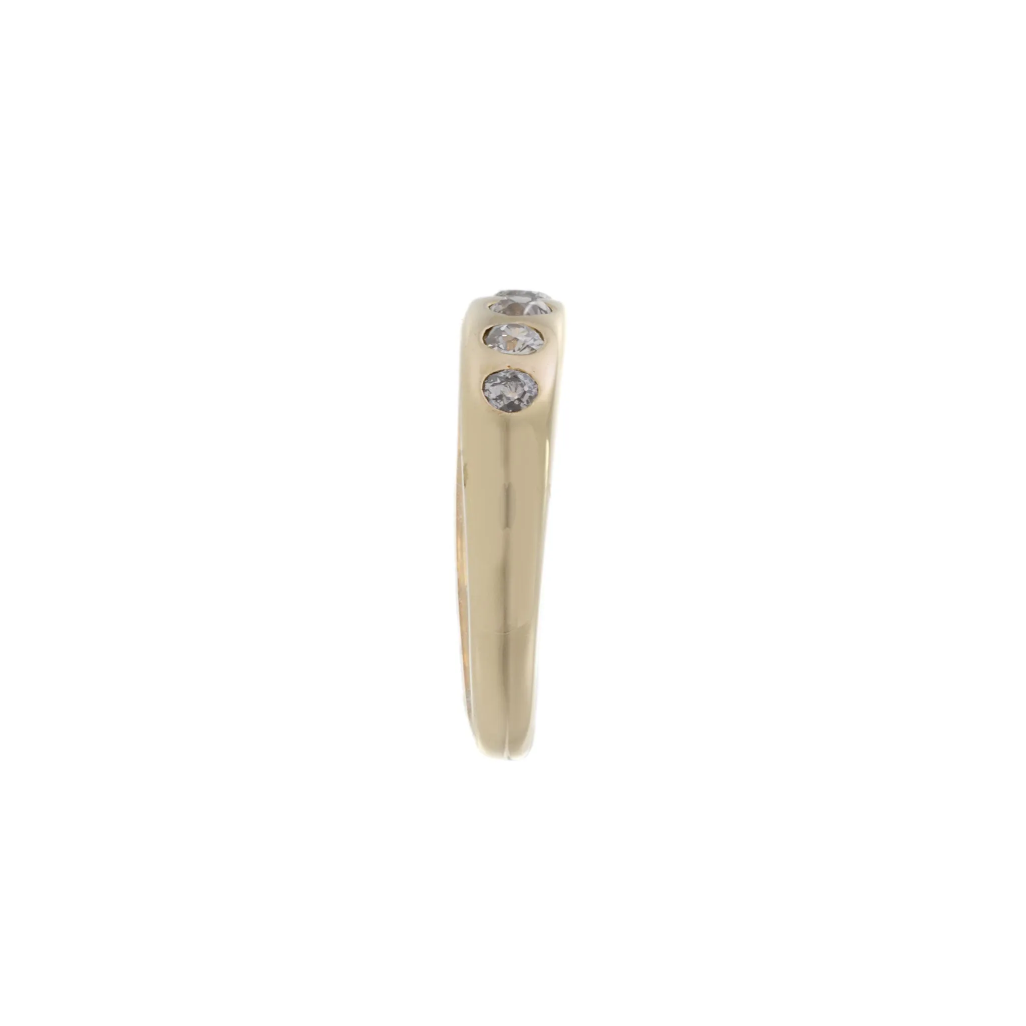 Vintage Retro Era 14KT Yellow Gold Five Stone Cognac Diamond Band