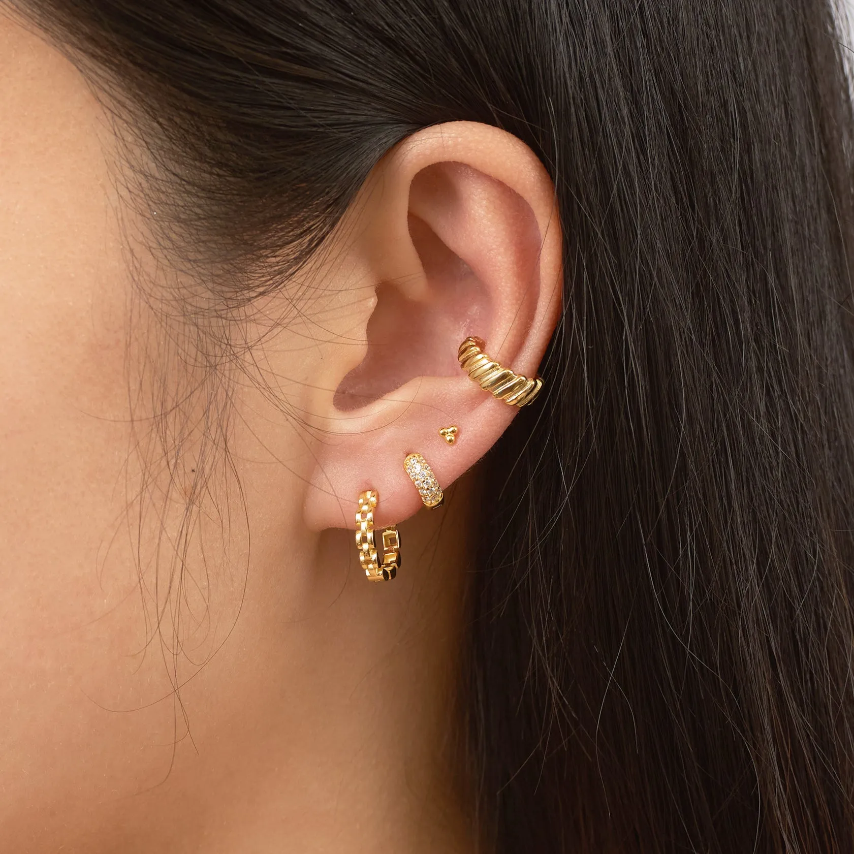 Watch Chain Hoop Earrings