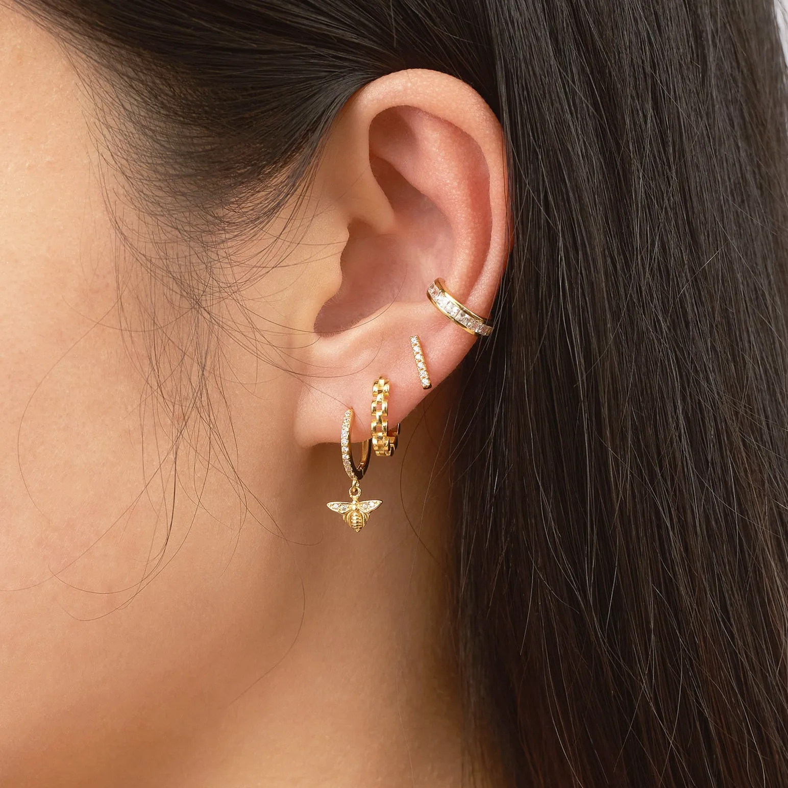 Watch Chain Hoop Earrings