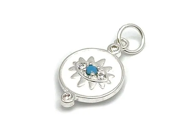 White Sparkling Evil Eye Charm