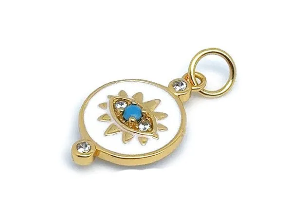White Sparkling Evil Eye Charm