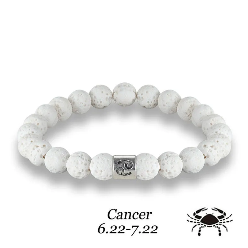 White volcanic stone amber bracelet