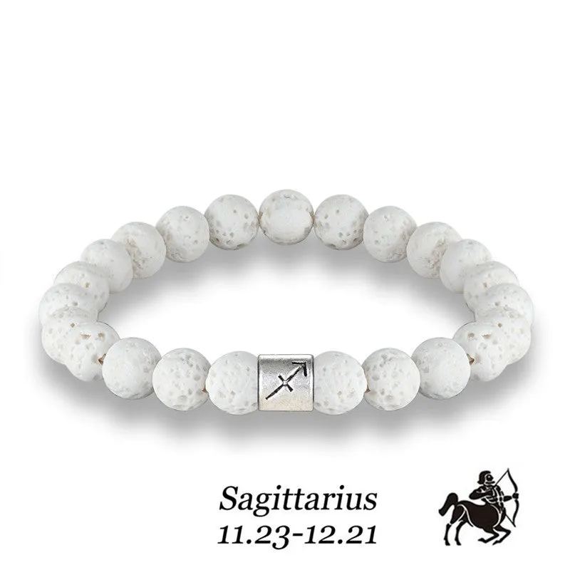 White volcanic stone amber bracelet
