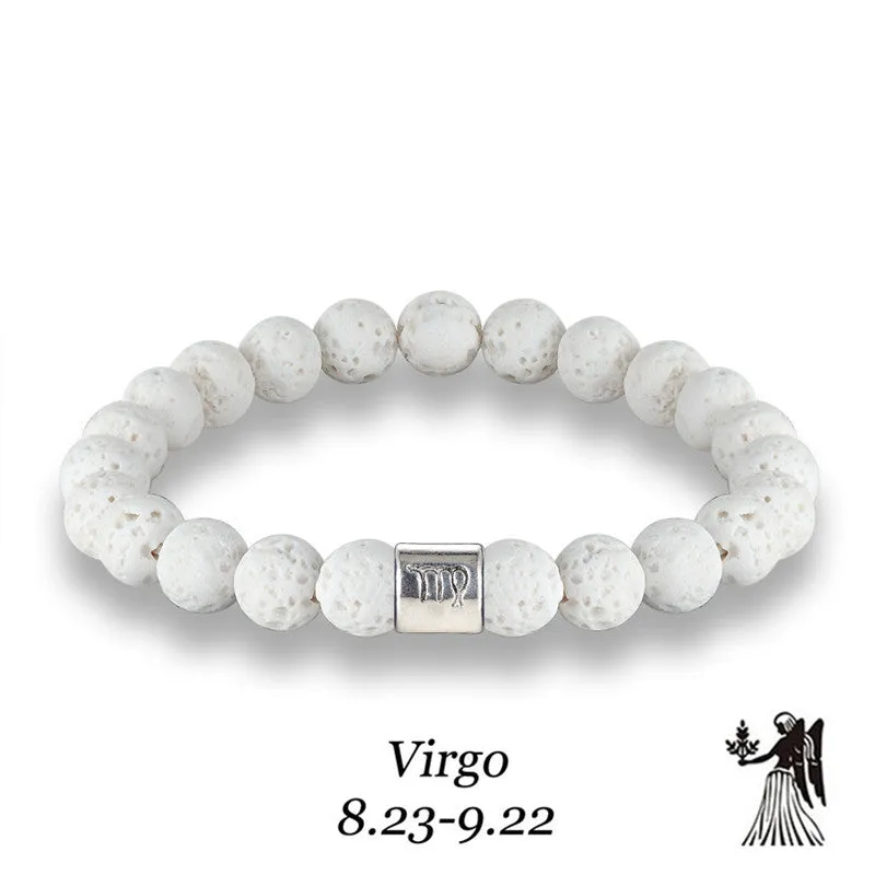 White volcanic stone amber bracelet