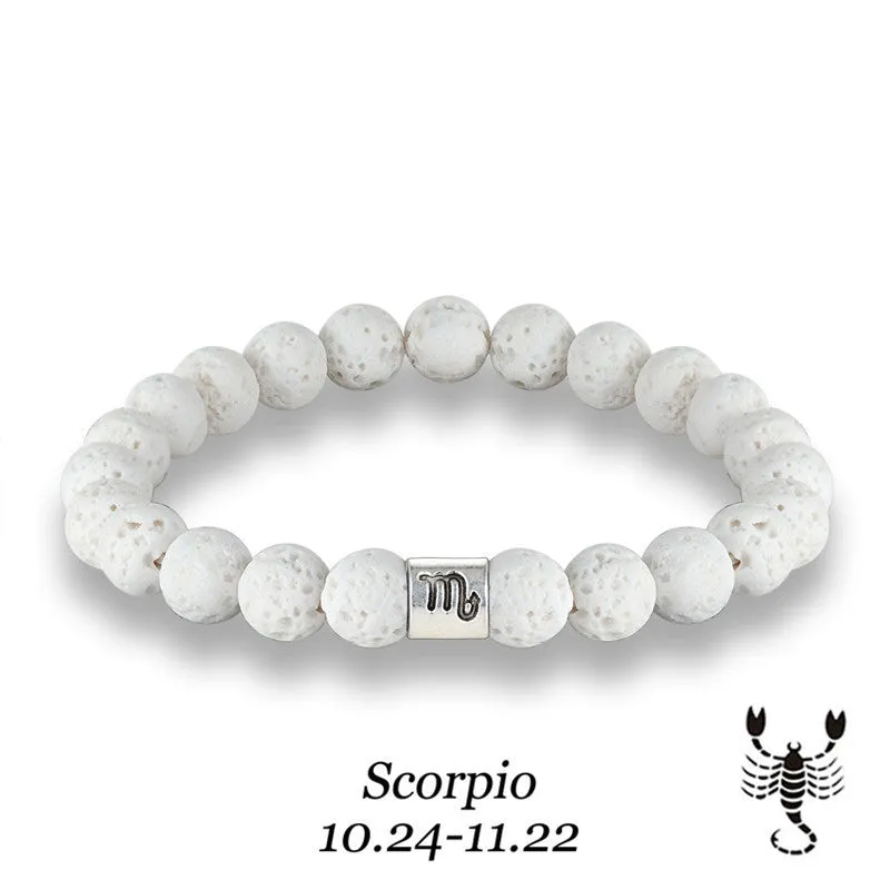 White volcanic stone amber bracelet
