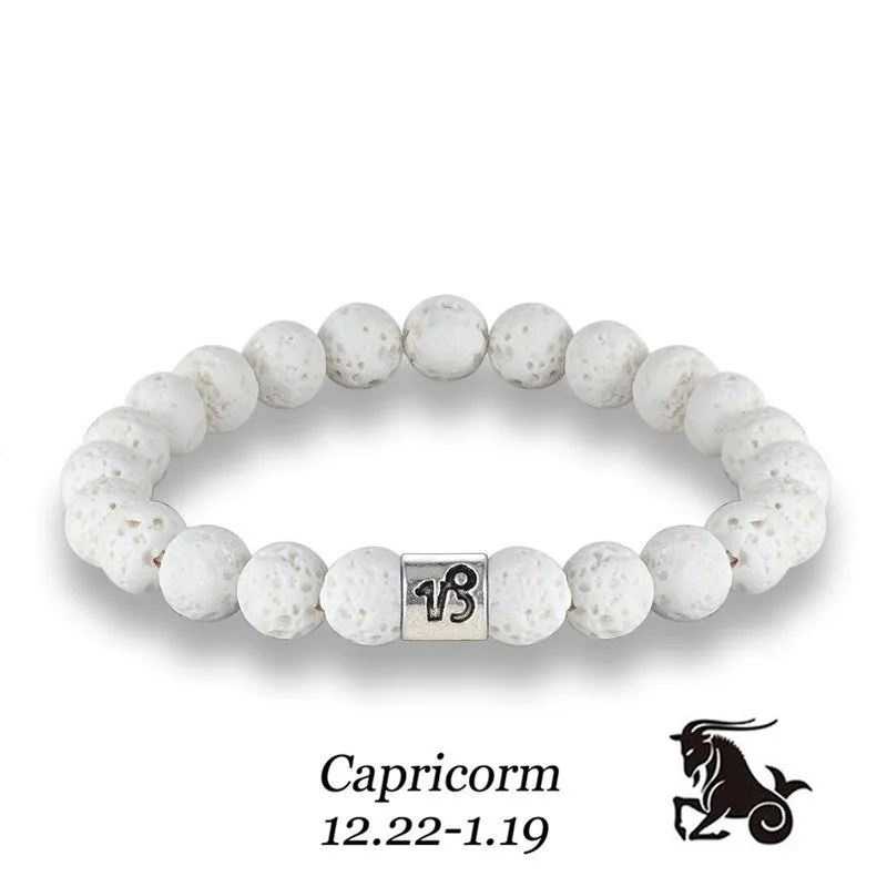 White volcanic stone amber bracelet