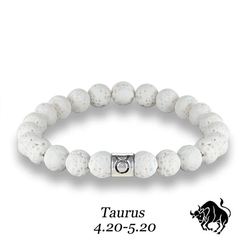 White volcanic stone amber bracelet
