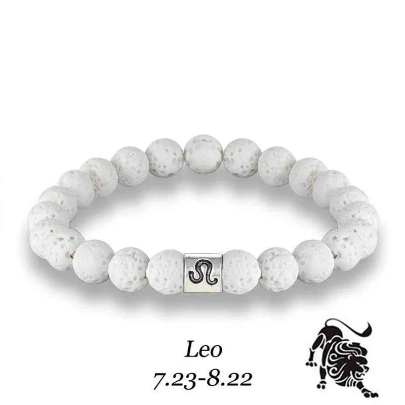 White volcanic stone amber bracelet
