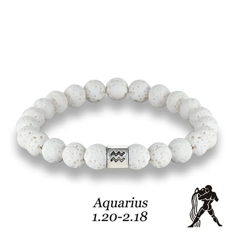 White volcanic stone amber bracelet