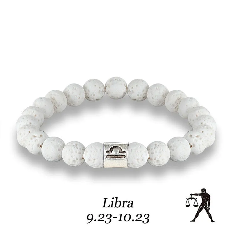 White volcanic stone amber bracelet