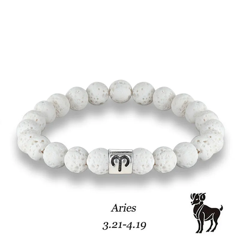 White volcanic stone amber bracelet