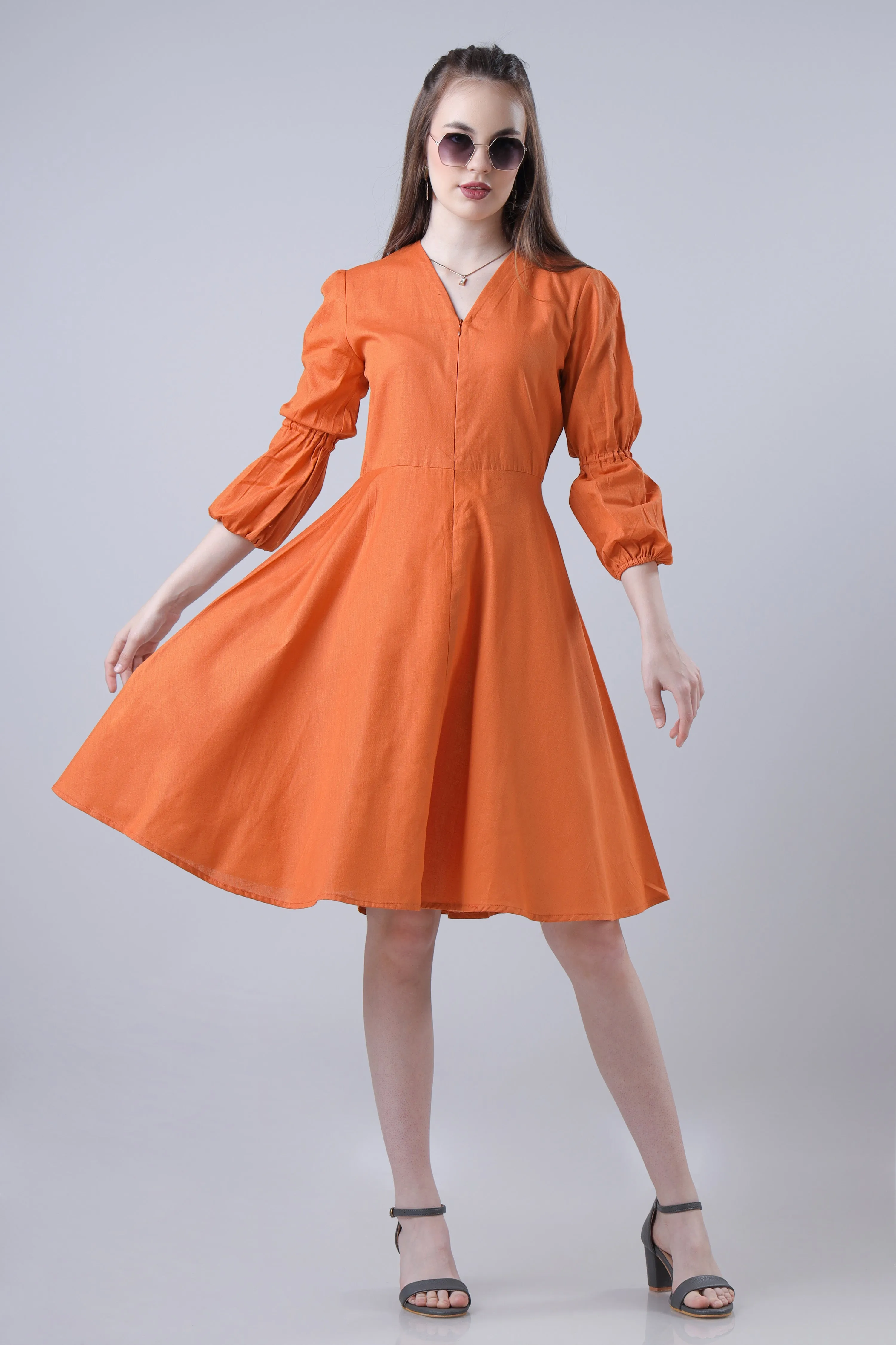 Women Solid Fit & Flared Melodic Dress