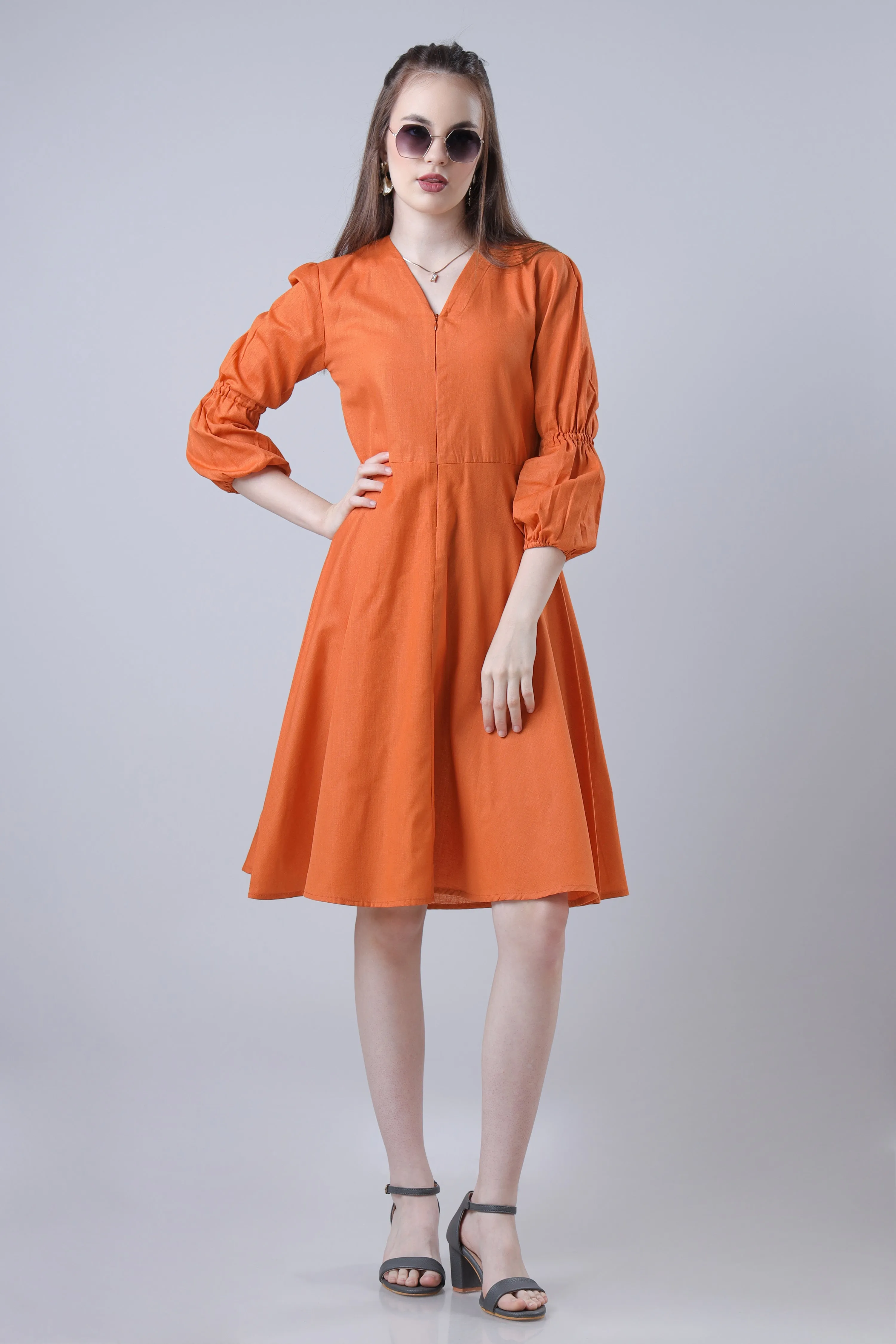 Women Solid Fit & Flared Melodic Dress
