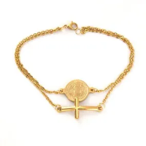 Women's Cross Bracelet <br> St Benedict Medal