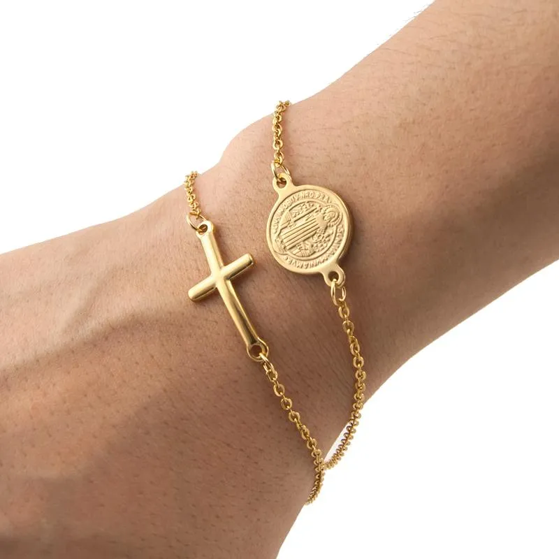 Women's Cross Bracelet <br> St Benedict Medal