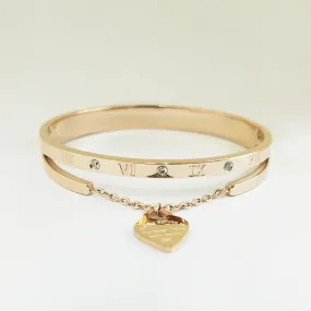 Women's Gold Titanium Steel Lettering Bracelet