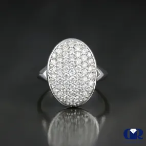 Women's Oval Shaped Diamond Cocktail Ring & Right Hand Ring In 14K Gold