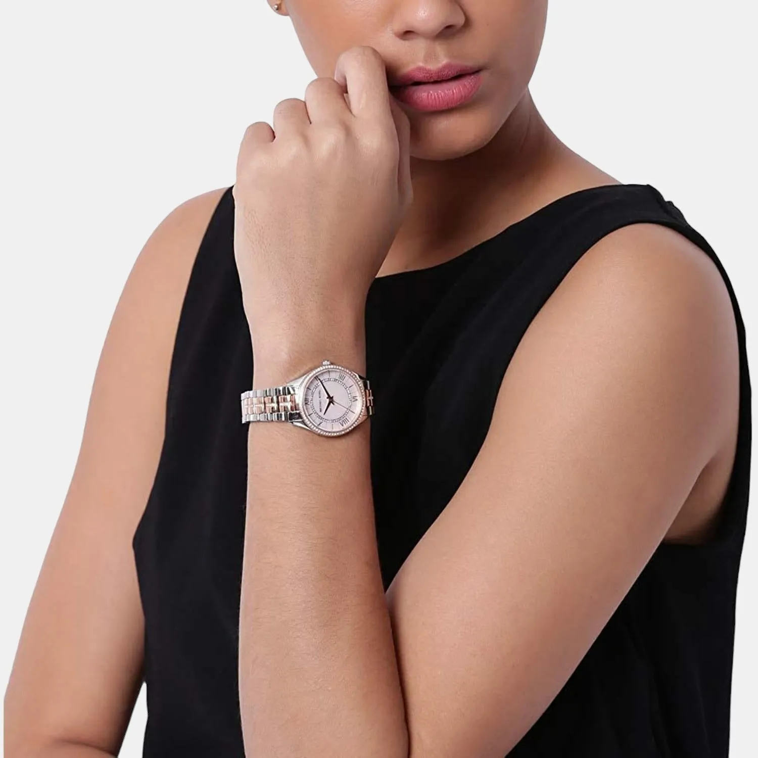 Women's White Analog Stainless Steel Watch MK3979