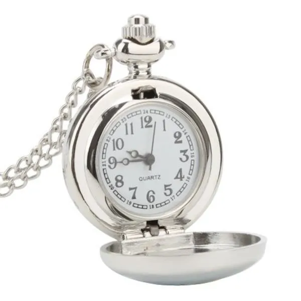 Zojie Pendant Watch - Flowers on White